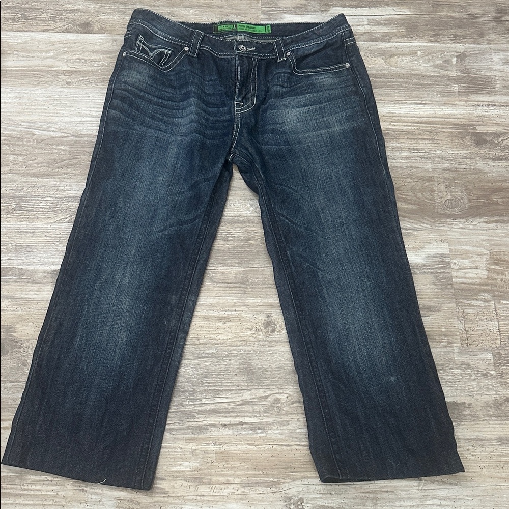 Rock & Roll denim. Pastel straight leg jeans W 36